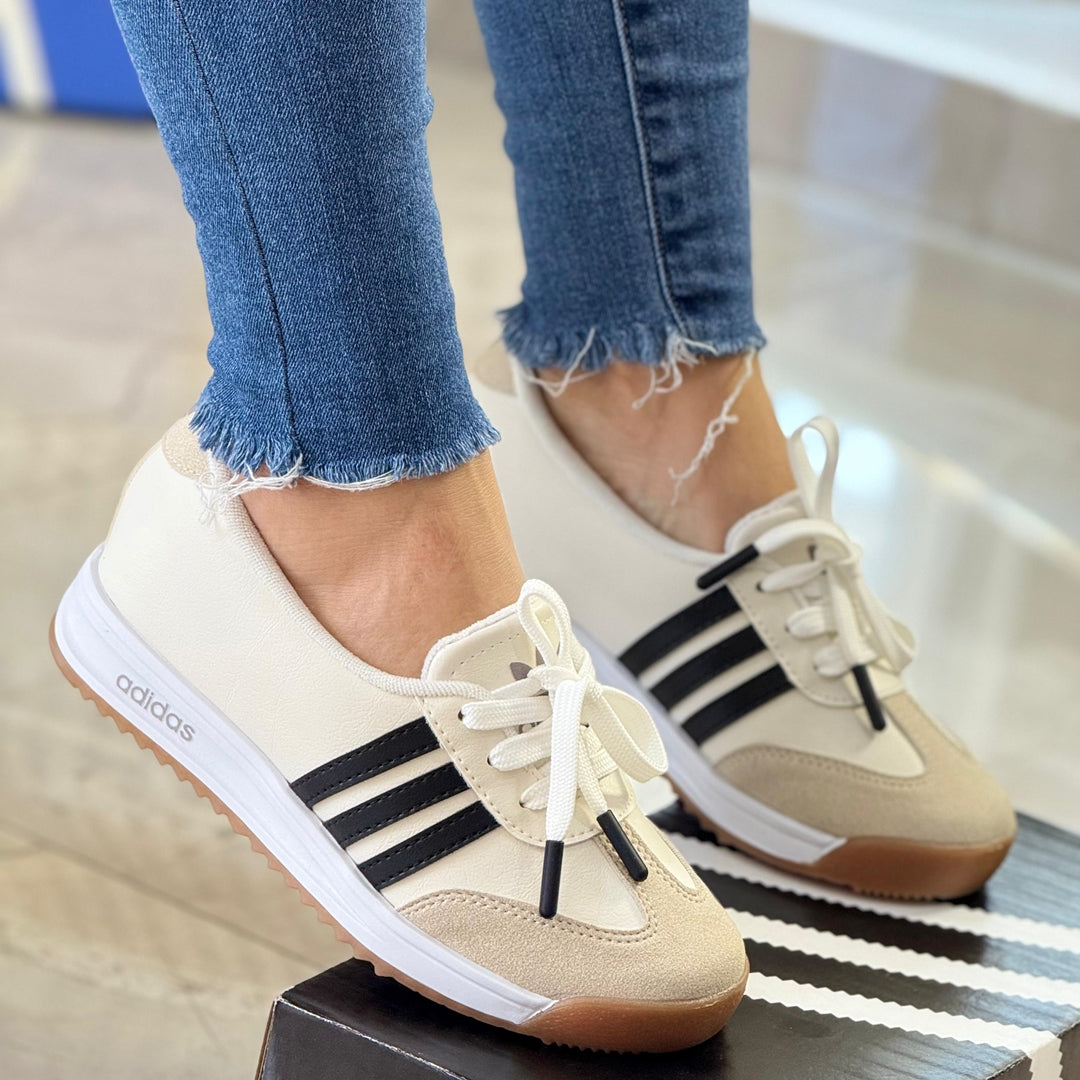 MAFALDA ADIDAS RETRO DAMA BEIGE X NEGRO