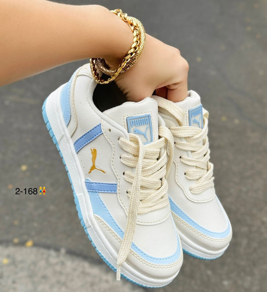 TENIS PUMA BEIS X AZUL