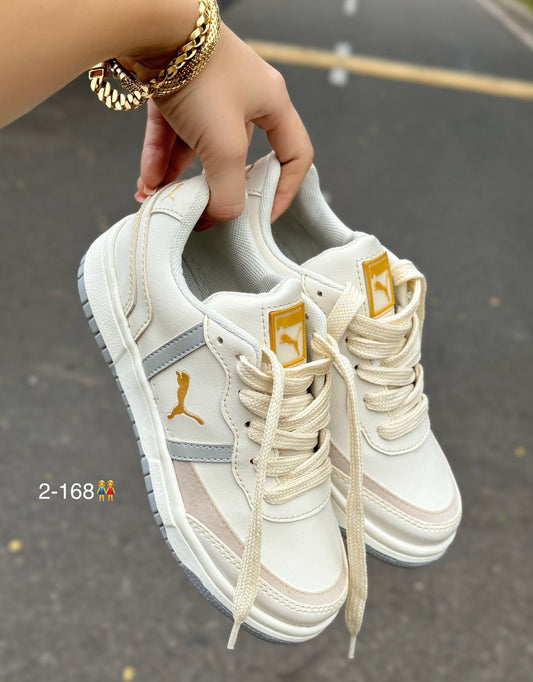 TENIS PUMA BEIS X GRIS