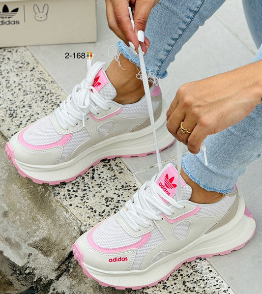 ADIDAS DAMA FULL BLANCO X ROSADO