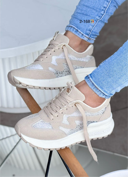 TENIS MICHAEL KORS DAMA BEIGE