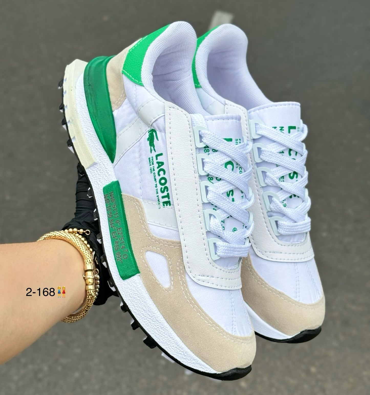 TENIS LACOSTE BLANCO X VERDE